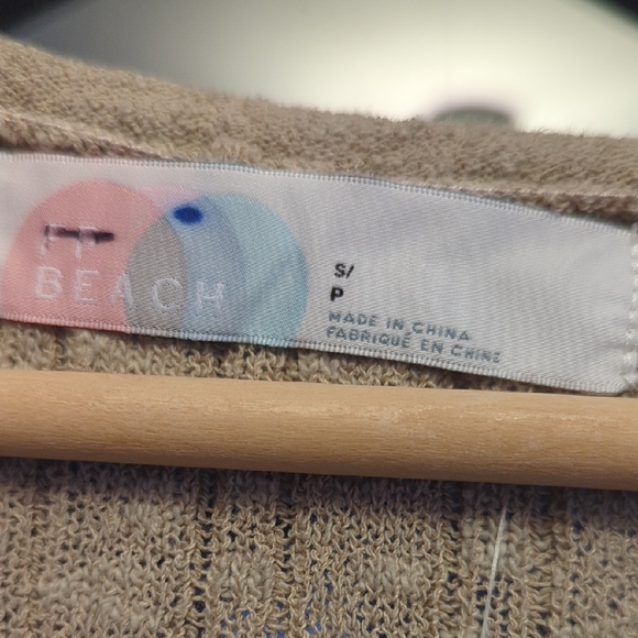 NWT FP Beach Free People Women's Beige Long Sleeve Top Size Small - Picture 3 of 12